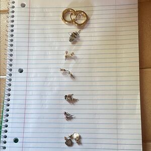 American Eagle Gold and Silver Earring Sets. 7 pairs. All sanitized.